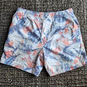 Men's American Eagle AE Floral Print Pull On Elastic Waist Drawstring Shorts Med
